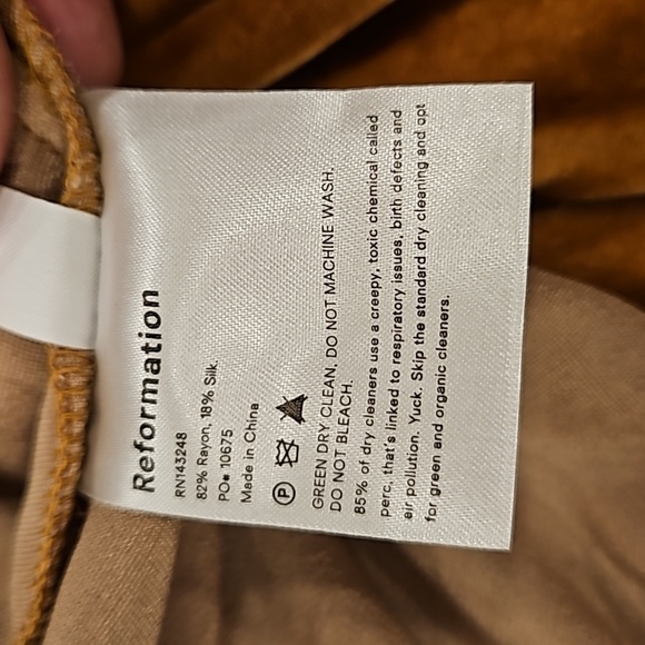 💕REFORMATION💕 Bohome Dress ~ Gold Small S NWT - Picture 15 of 15